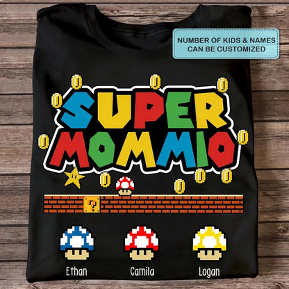 Supper Mommio - Personalized Custom T-shirt - Mother's Day, Father's Day Gift For Mom, Dad, Family Members