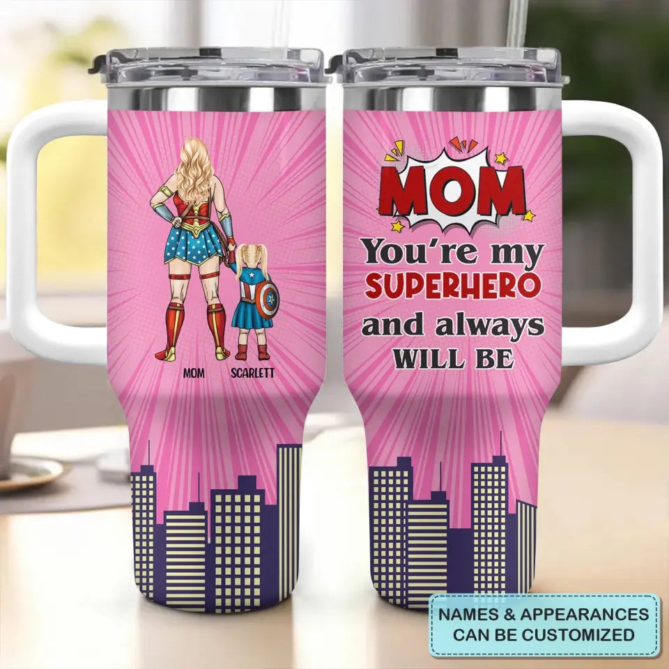 You Are My Super Hero - Personalized Custom Tumbler With Handle - Gift For Dad, Mom, Family, Family Members