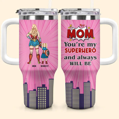 You Are My Super Hero - Personalized Custom Tumbler With Handle - Gift For Dad, Mom, Family, Family Members