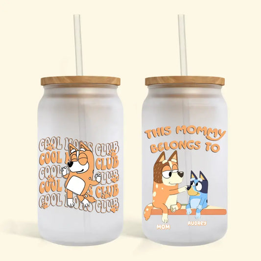 Cool Mom Club - Personalized Custom Glass Can - Mother's Day Gift For Family, Family Members