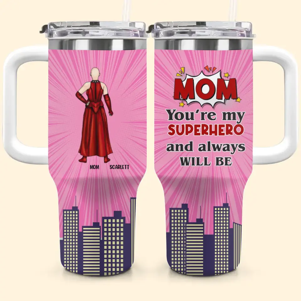 You Are My Super Hero - Personalized Custom Tumbler With Handle - Gift For Dad, Mom, Family, Family Members