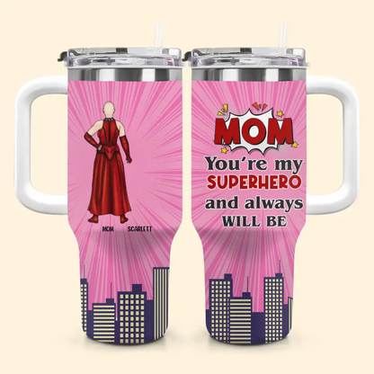 You Are My Super Hero - Personalized Custom Tumbler With Handle - Gift For Dad, Mom, Family, Family Members