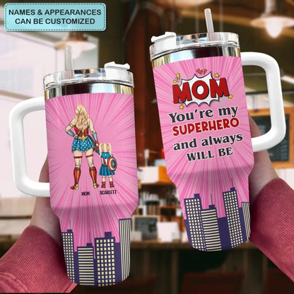 You Are My Super Hero - Personalized Custom Tumbler With Handle - Gift For Dad, Mom, Family, Family Members