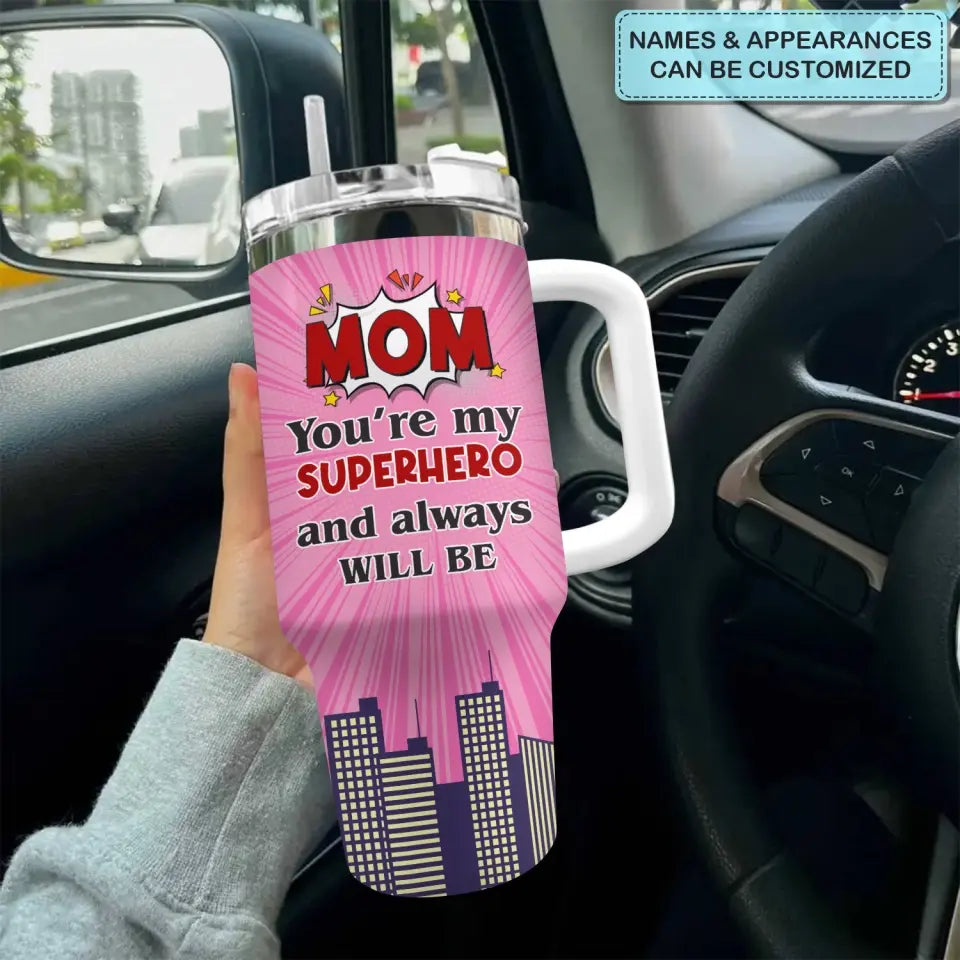 You Are My Super Hero - Personalized Custom Tumbler With Handle - Gift For Dad, Mom, Family, Family Members