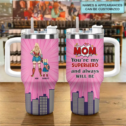 You Are My Super Hero - Personalized Custom Tumbler With Handle - Gift For Dad, Mom, Family, Family Members