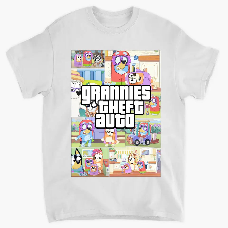 Grannies Thef Auto - Personalized Custom T-shirt - Mother's Day Gift For Mom, Grandma, Family Members