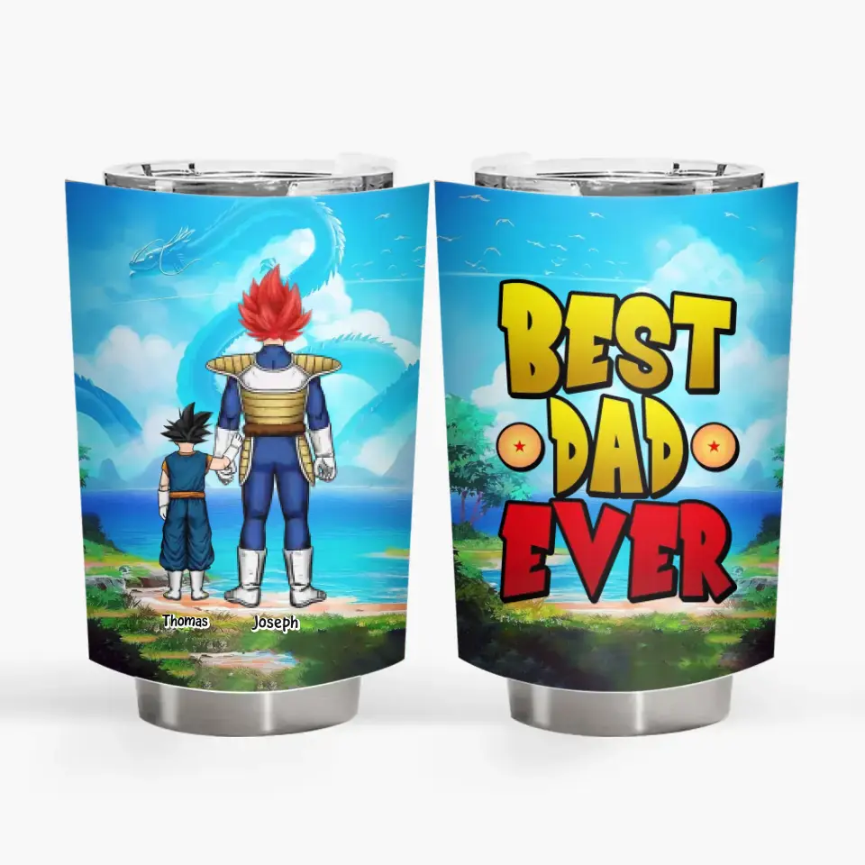 Best Dad Ever - Personalized Custom Tumbler - Father's Day, Birthday For Dad, Family Members