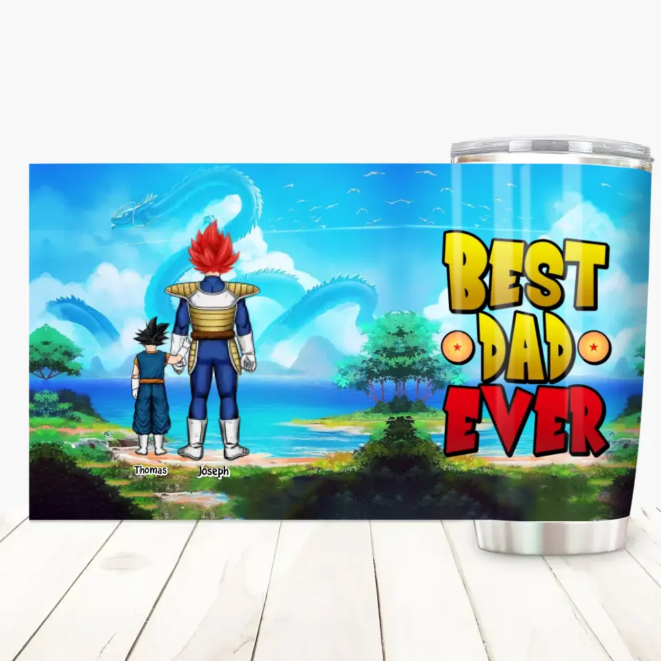 Best Dad Ever - Personalized Custom Tumbler - Father's Day, Birthday For Dad, Family Members