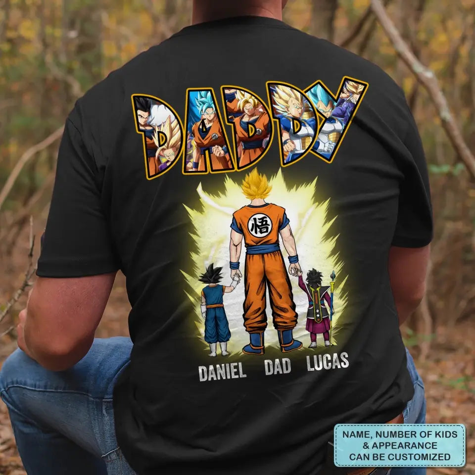 Dragon Ball Family - Personalized Custom Back Printed T-shirt - Birthday Gift For Dad, Family Members