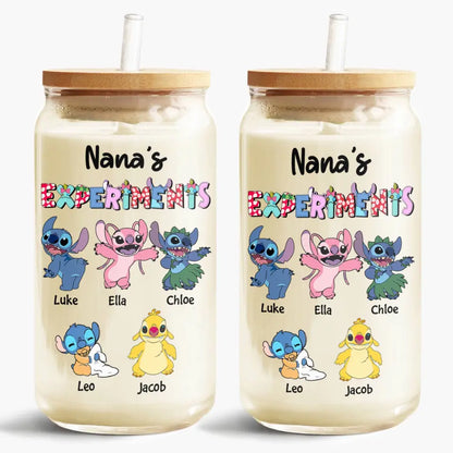 Mama Experiments - Personalized Custom Glass Can - Mother's Day Gift For Mom, Family Member