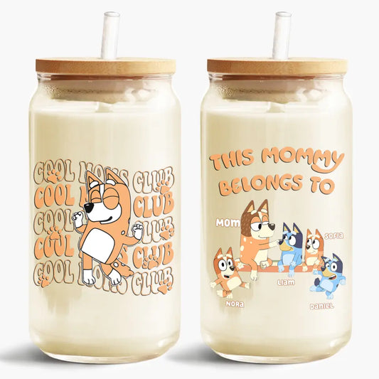 Cool Mom Club - Personalized Custom Glass Can - Mother's Day Gift For Family, Family Members