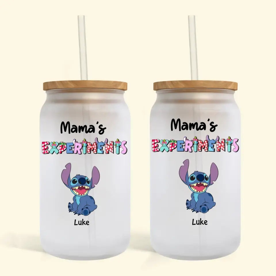 Mama Experiments - Personalized Custom Glass Can - Mother's Day Gift For Mom, Family Member