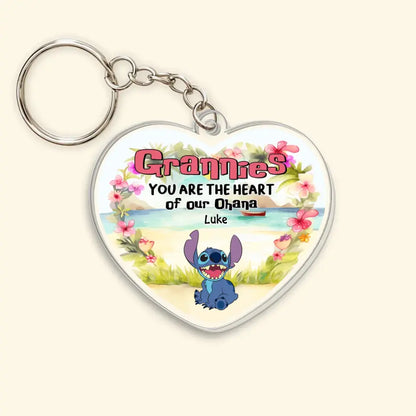 You Are The Heart Of Our Ohana- Personalized Custom One-Sided Acrylic Keychain - Gift For Family Members