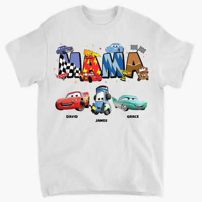 Mama Cartoon Car - Personalized Custom T-shirt - Mother's Day Gift For Mom, Family Member