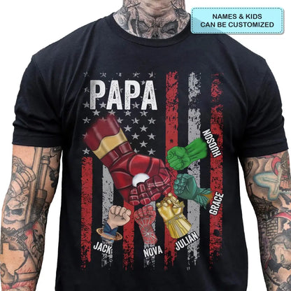 Best Papa Ever - Personalized Custom T-shirt - Gift For Dad, Family, Family Members