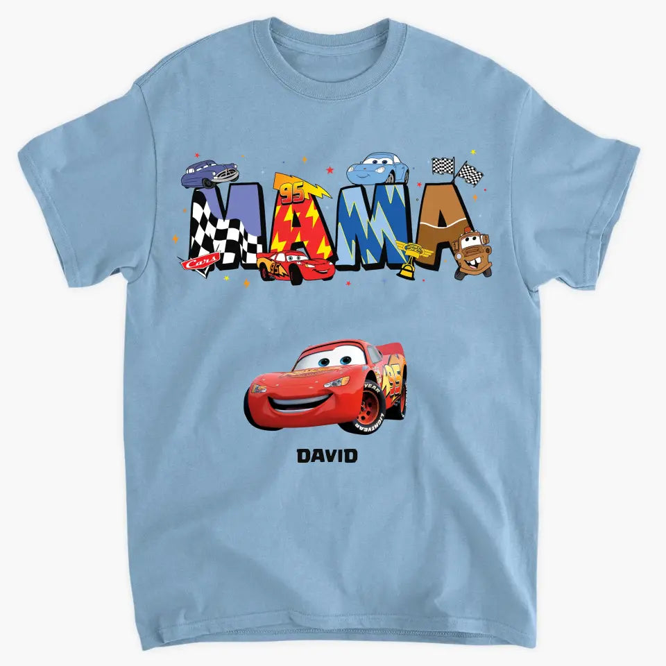 Mama Cartoon Car - Personalized Custom T-shirt - Mother's Day Gift For Mom, Family Member