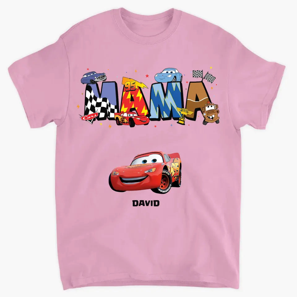 Mama Cartoon Car - Personalized Custom T-shirt - Mother's Day Gift For Mom, Family Member