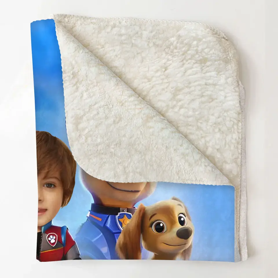 Patrol Boy Custom Face - Personalized Custom Blanket - Gift For Kids, Boys