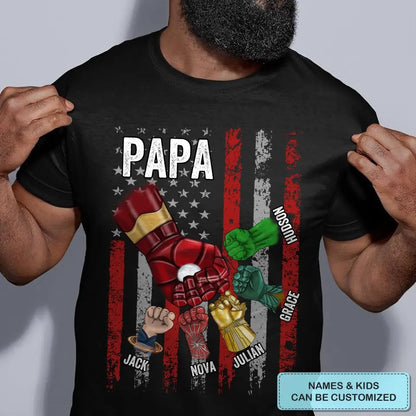 Best Papa Ever - Personalized Custom T-shirt - Gift For Dad, Family, Family Members