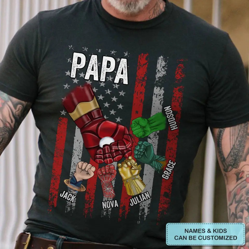 Best Papa Ever - Personalized Custom T-shirt - Gift For Dad, Family, Family Members