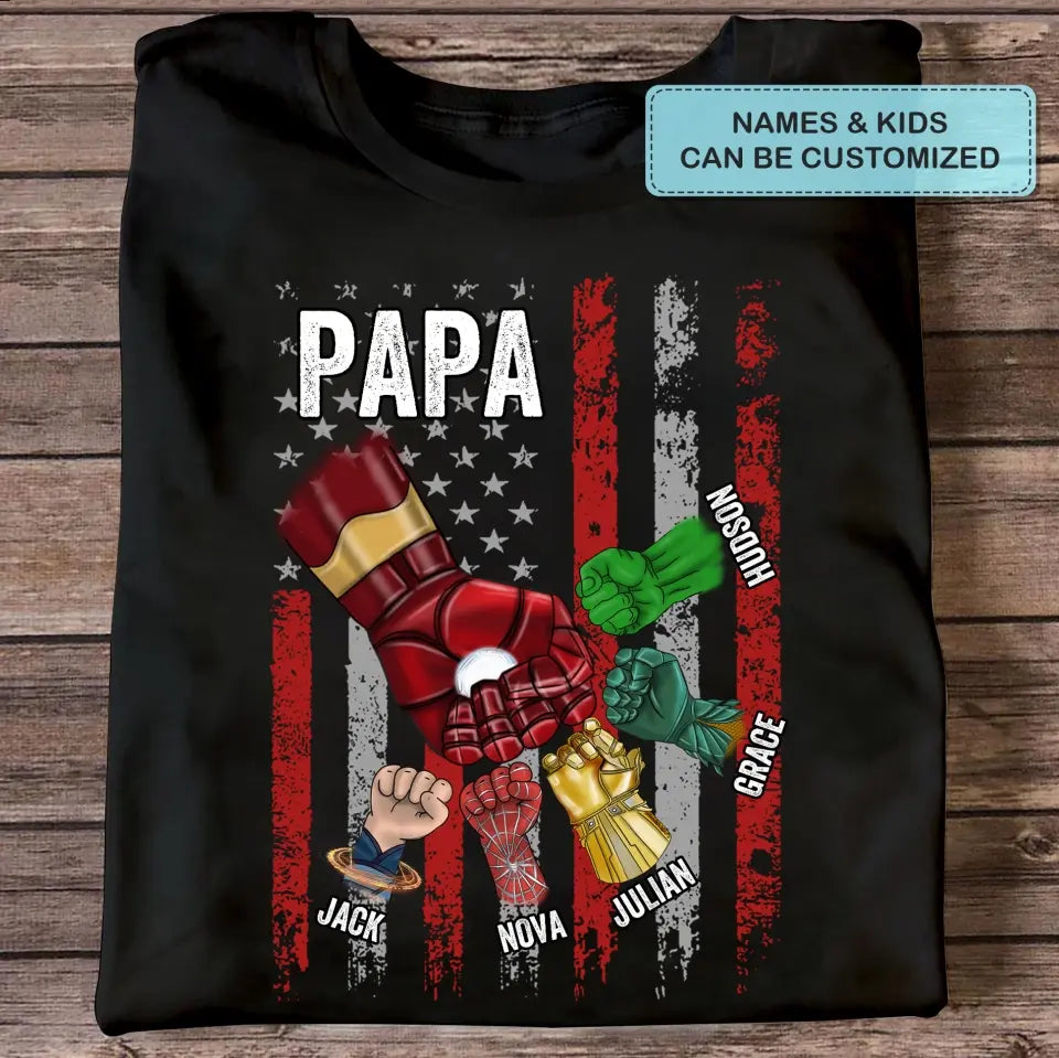 Best Papa Ever - Personalized Custom T-shirt - Gift For Dad, Family, Family Members