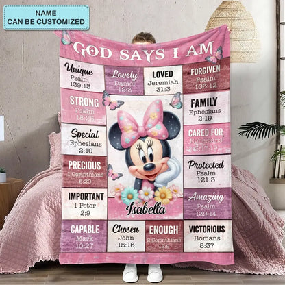 God Say I Am - Personalized Custom Blanket - Gift For Family, Family Members