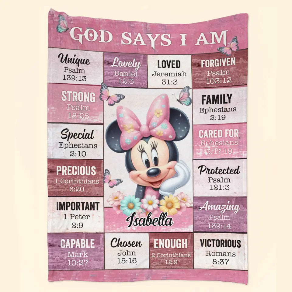 God Say I Am - Personalized Custom Blanket - Gift For Family, Family Members