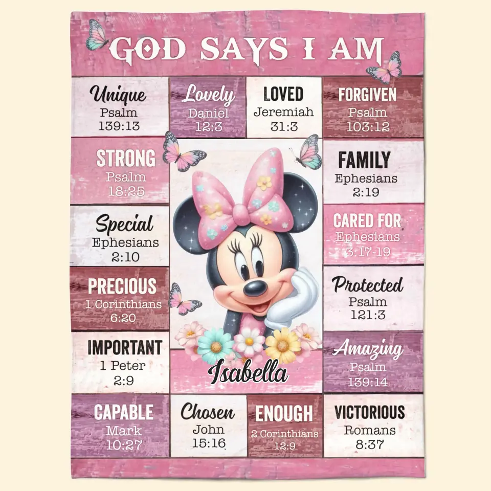 God Say I Am - Personalized Custom Blanket - Gift For Family, Family Members