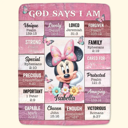 God Say I Am - Personalized Custom Blanket - Gift For Family, Family Members