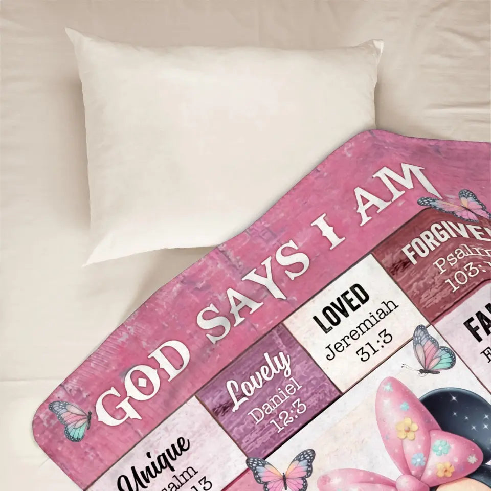 God Say I Am - Personalized Custom Blanket - Gift For Family, Family Members