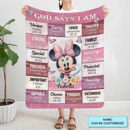 God Say I Am - Personalized Custom Blanket - Gift For Family, Family Members