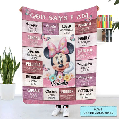 God Say I Am - Personalized Custom Blanket - Gift For Family, Family Members