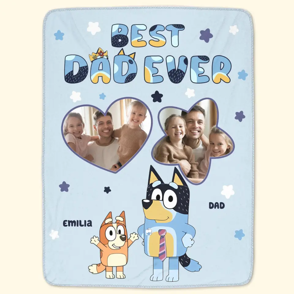 Best Dad Ever - Personalized Custom Blanket - Father's Day Gift For Dad, Family, Family Members