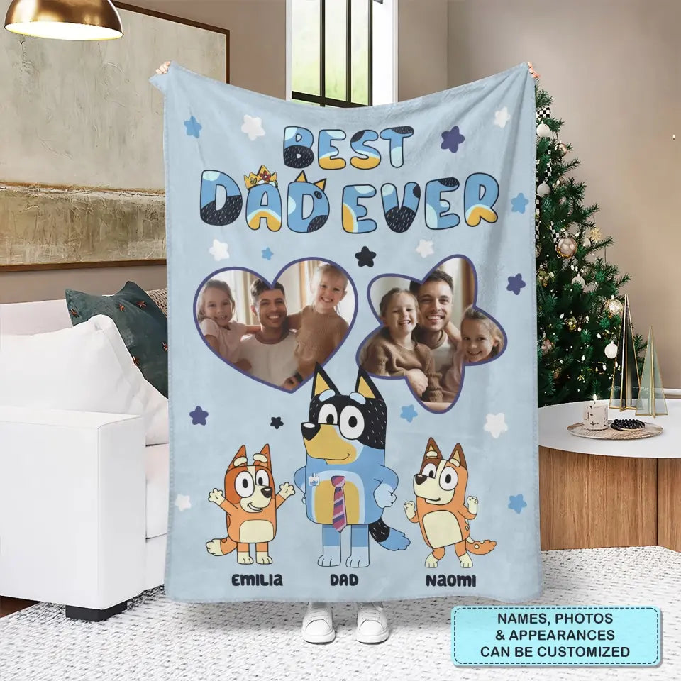 Best Dad Ever - Personalized Custom Blanket - Father's Day Gift For Dad, Family, Family Members