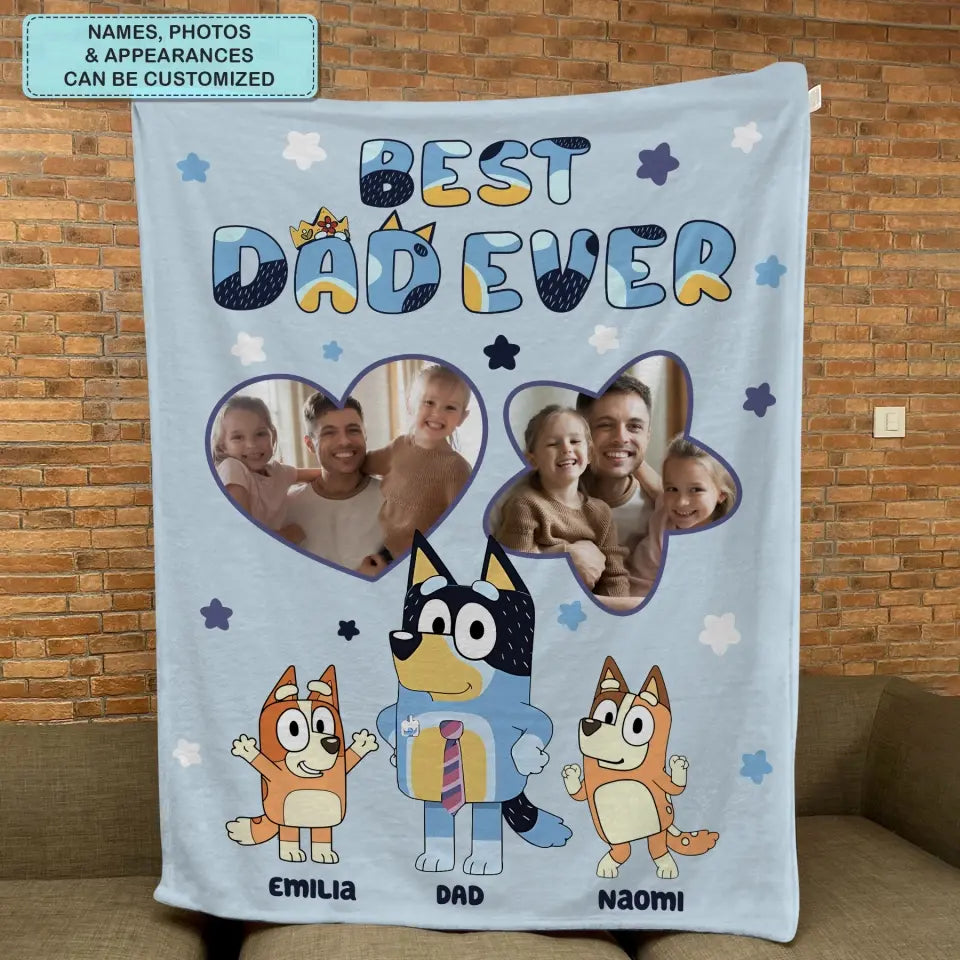 Best Dad Ever - Personalized Custom Blanket - Father's Day Gift For Dad, Family, Family Members