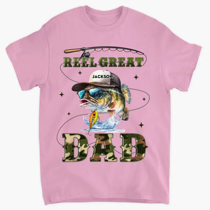 Reel Great Dad - Personalized Custom T-shirt - Gift For Dad, Family, Family Members