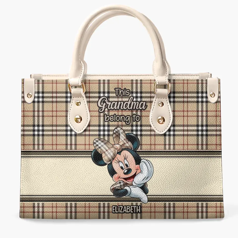 This Grandma Belongs To - Personalize Leather Bag - Gift For Mom, Grandma, Family Members