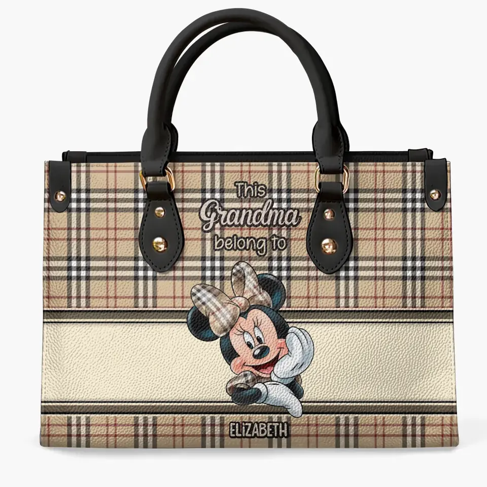 This Grandma Belongs To - Personalize Leather Bag - Gift For Mom, Grandma, Family Members