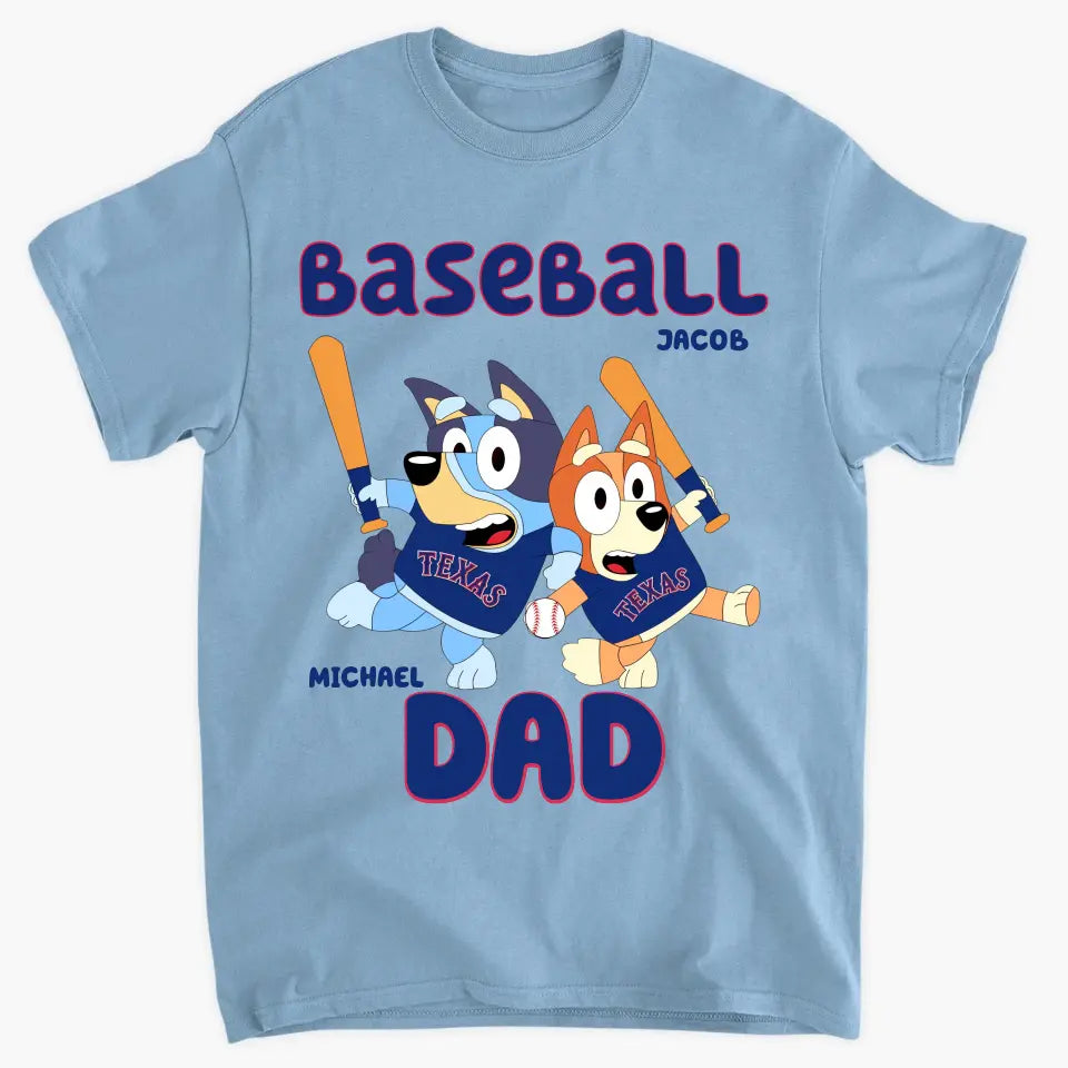 Baseball Dad - Personalized Custom T-shirt - Gift For Dad, Grandpa, Family, Family Members