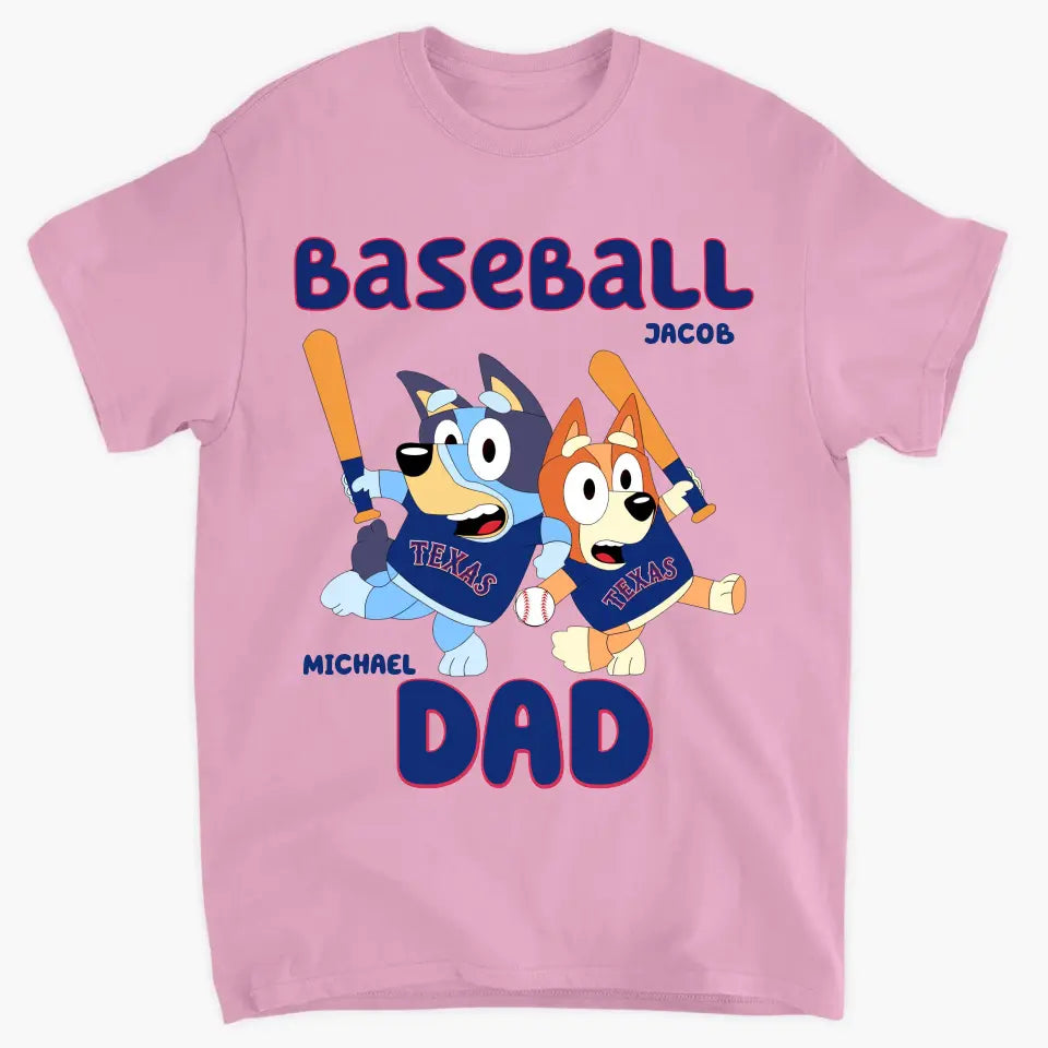 Baseball Dad - Personalized Custom T-shirt - Gift For Dad, Grandpa, Family, Family Members