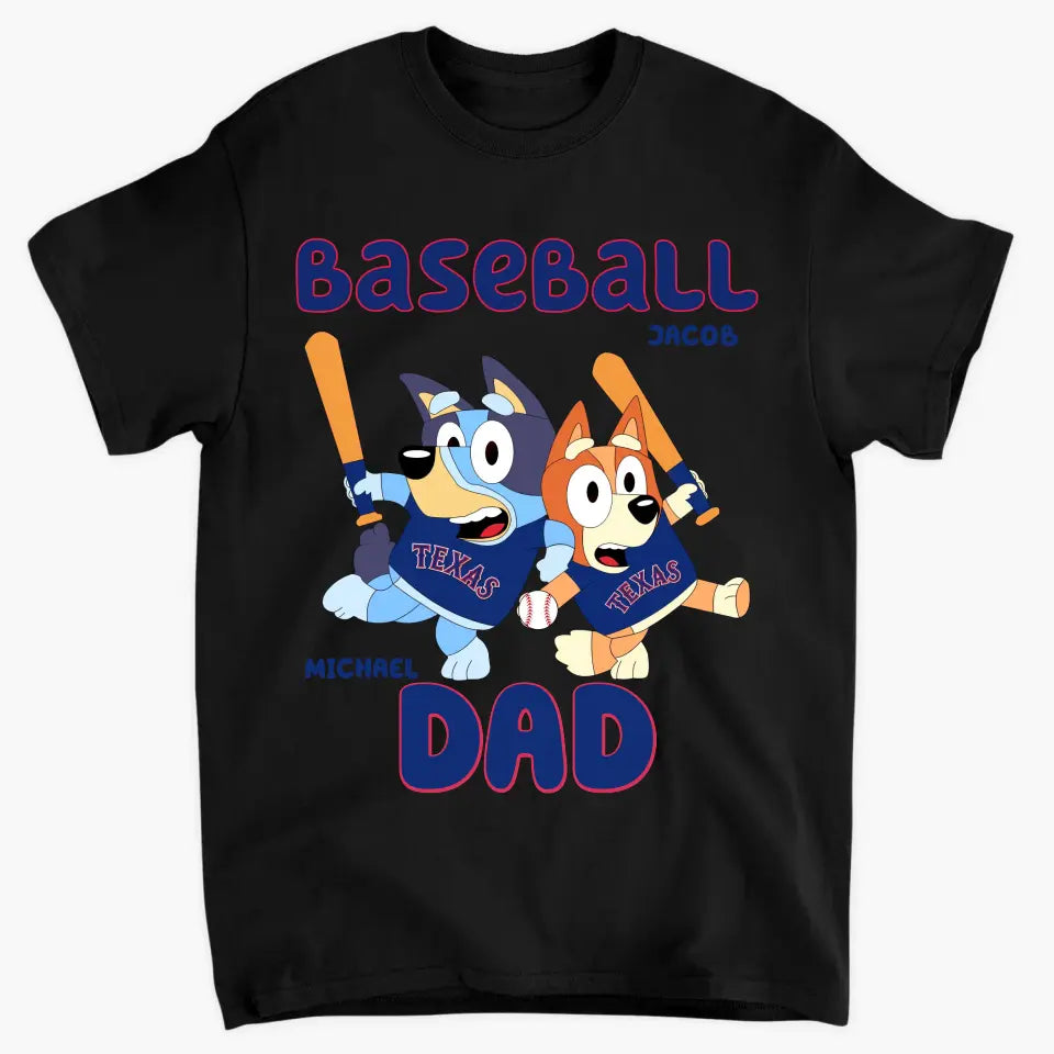 Baseball Dad - Personalized Custom T-shirt - Gift For Dad, Grandpa, Family, Family Members