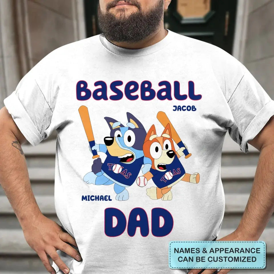 Baseball Dad - Personalized Custom T-shirt - Gift For Dad, Grandpa, Family, Family Members