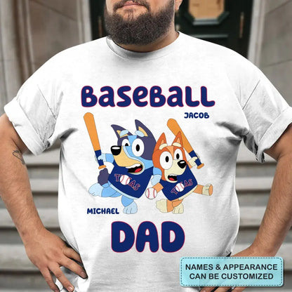 Baseball Dad - Personalized Custom T-shirt - Gift For Dad, Grandpa, Family, Family Members