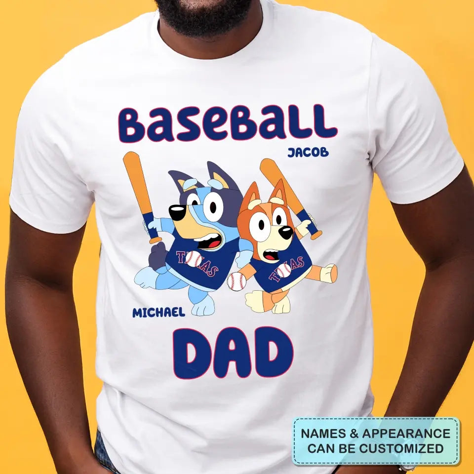 Baseball Dad - Personalized Custom T-shirt - Gift For Dad, Grandpa, Family, Family Members