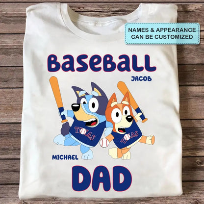 Baseball Dad - Personalized Custom T-shirt - Gift For Dad, Grandpa, Family, Family Members