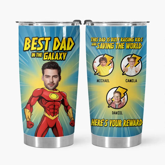 Best Dad In The Universe - Personalized Custom Tumbler - Father's Day, Birthday Gift For Dad, Family Members