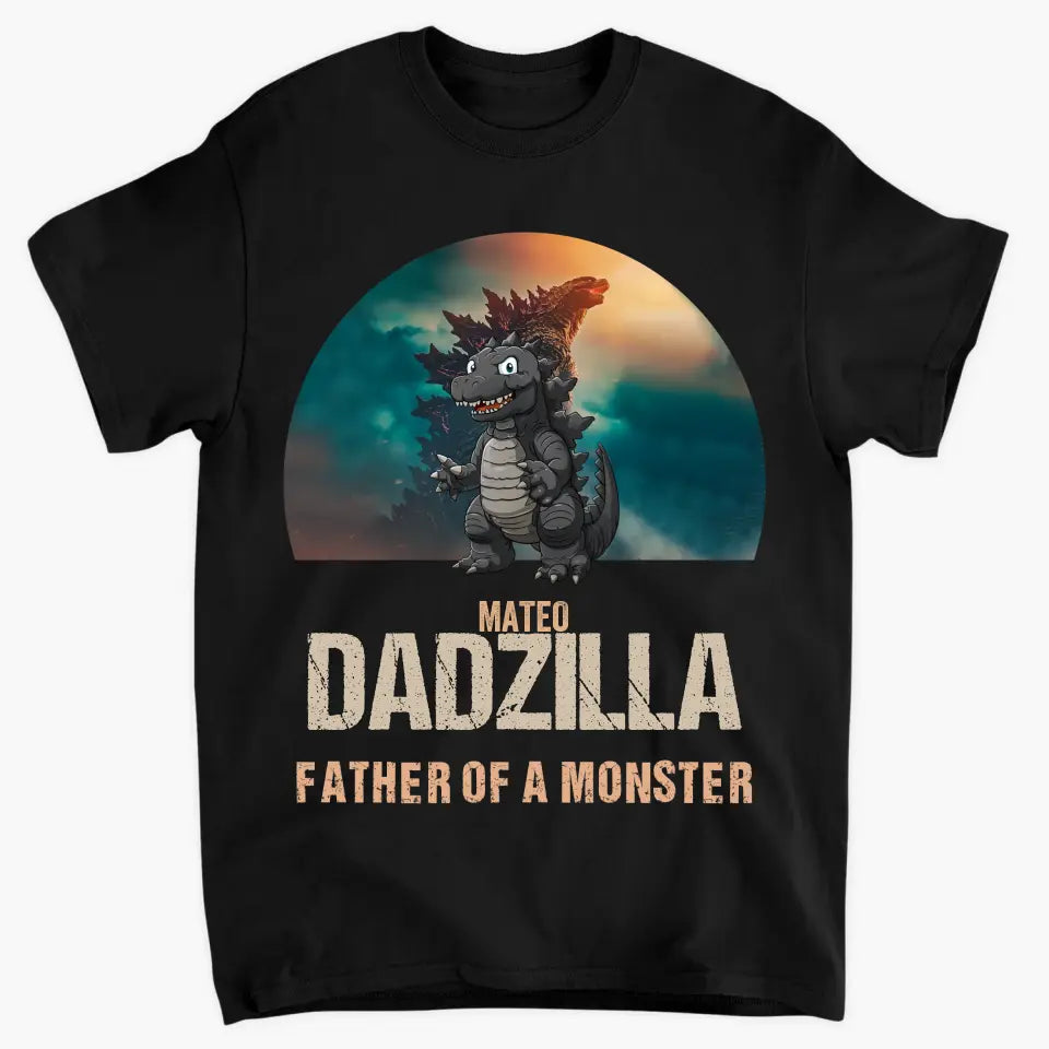 Dadzilla Father Of Monster - Personalized Custom T-shirt - Gift For Dad, Grandpa, Family, Family Members