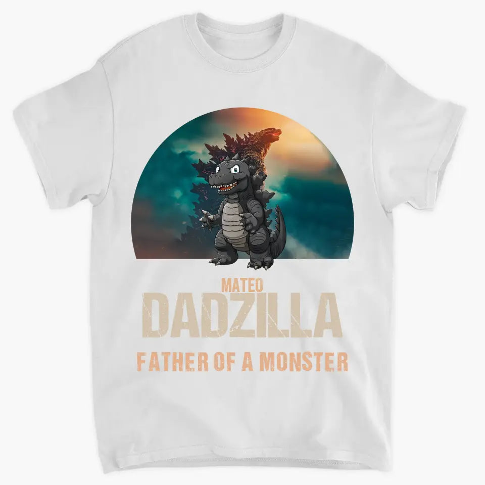 Dadzilla Father Of Monster - Personalized Custom T-shirt - Gift For Dad, Grandpa, Family, Family Members