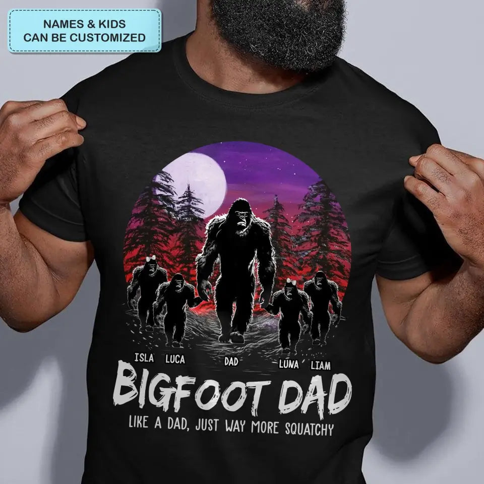 Big Foot Papa - Personalized Custom T-shirt - Father's Day Gift For Dad Family, Family Members