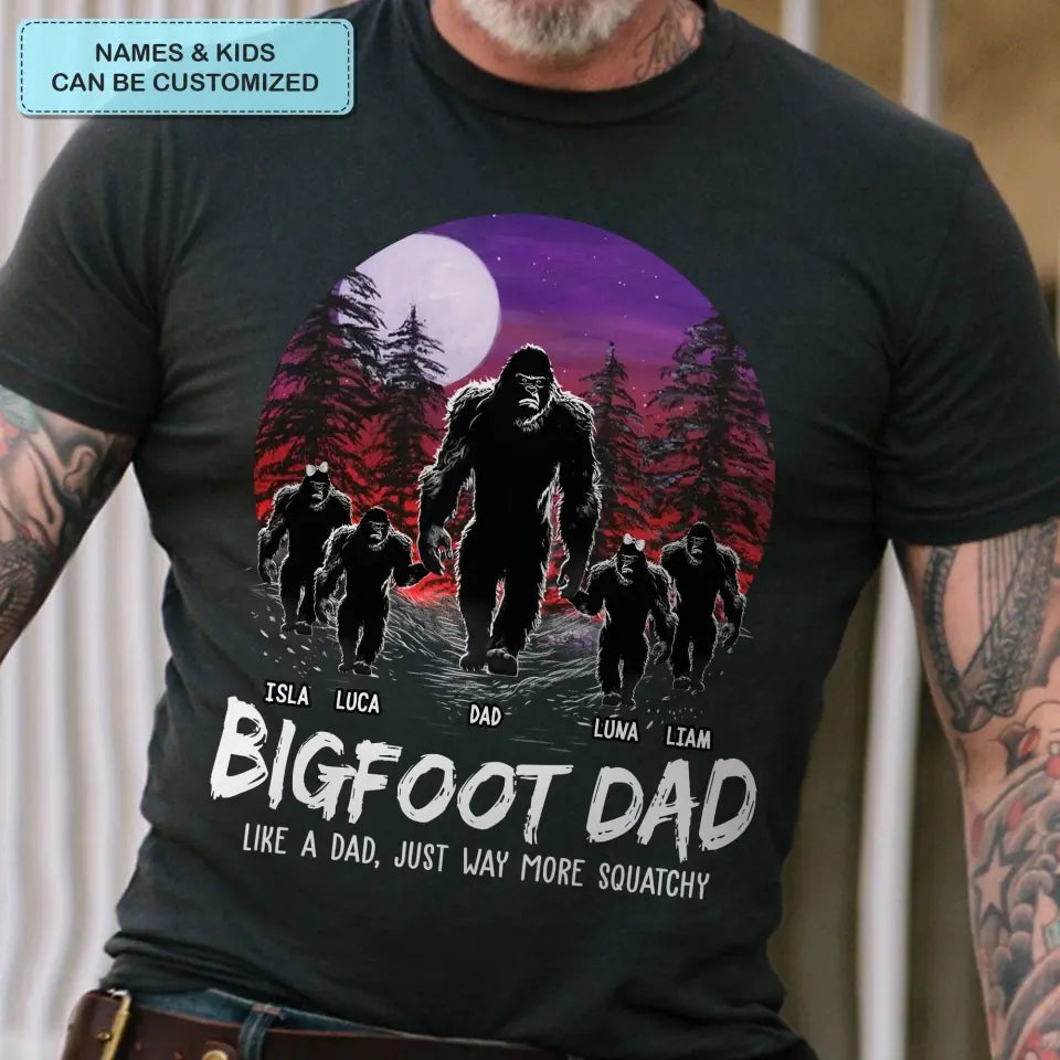 Big Foot Papa - Personalized Custom T-shirt - Father's Day Gift For Dad Family, Family Members